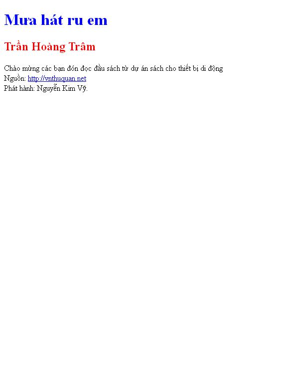 Mưa hát ru em