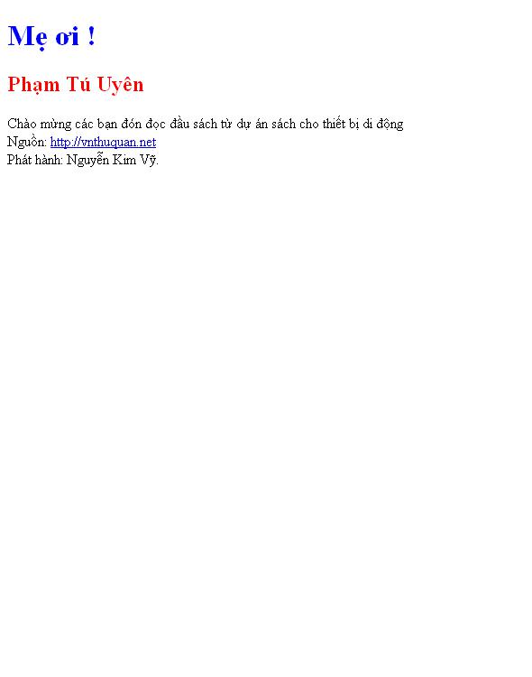 Mẹ ơi !
