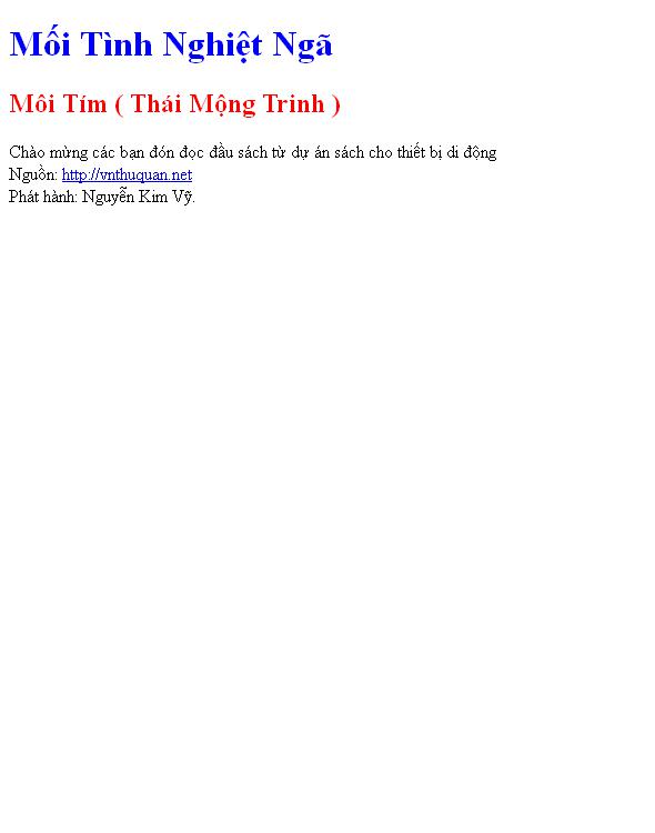 Mối Tình Nghiệt Ngã