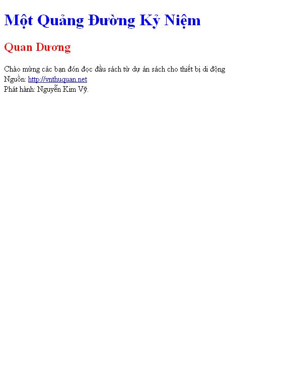 Một Quảng Đường Kỷ Niệm