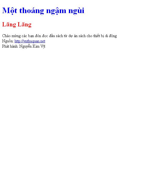 Một thoáng ngậm ngùi