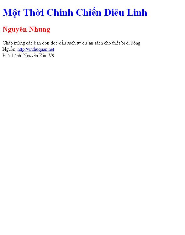 Một Thời Chinh Chiến Điêu Linh