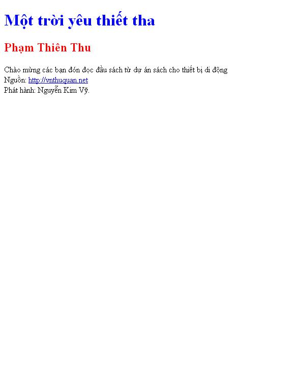 Một trời yêu thiết tha