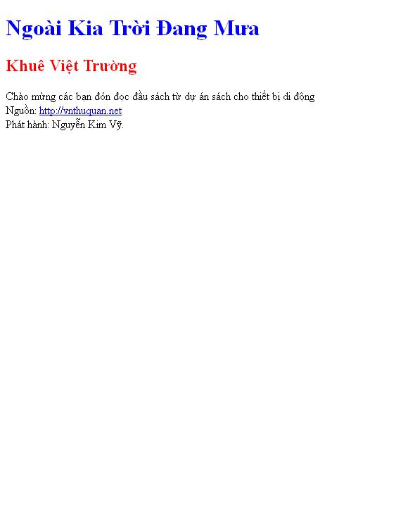 Ngoài Kia Trời Đang Mưa