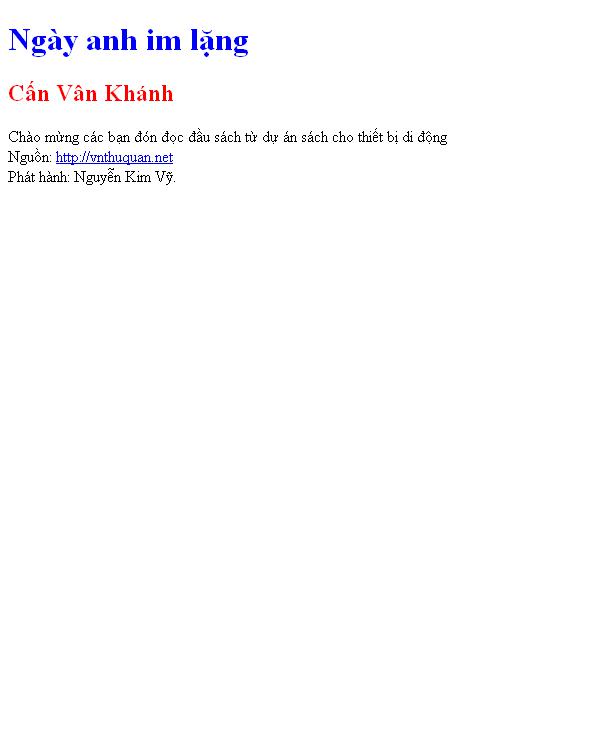 Ngày anh im lặng