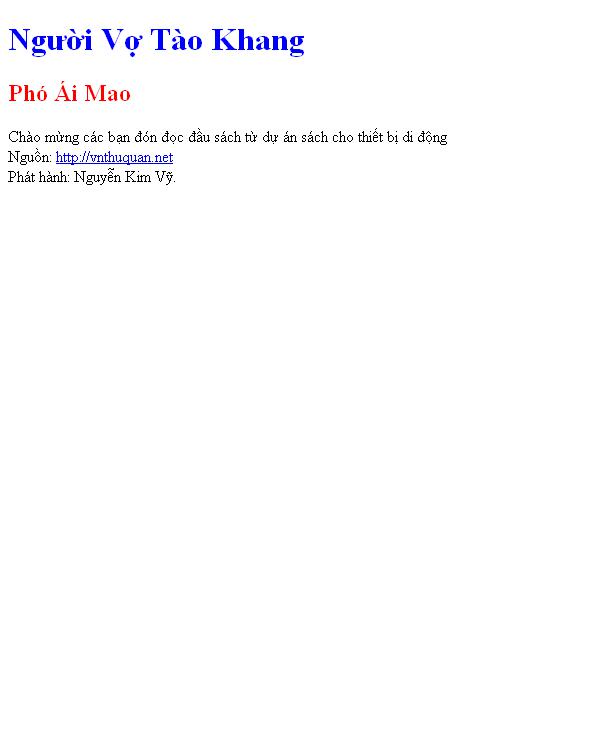 Người Vợ Tào Khang