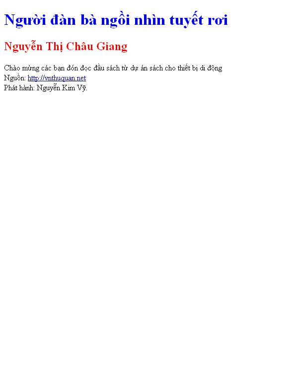 Người đàn bà ngồi nhìn tuyết rơi