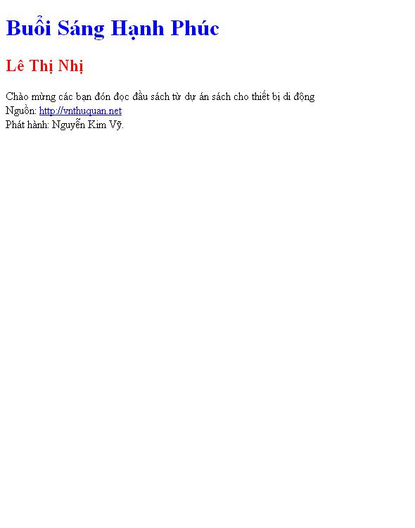 Buổi Sáng Hạnh Phúc
