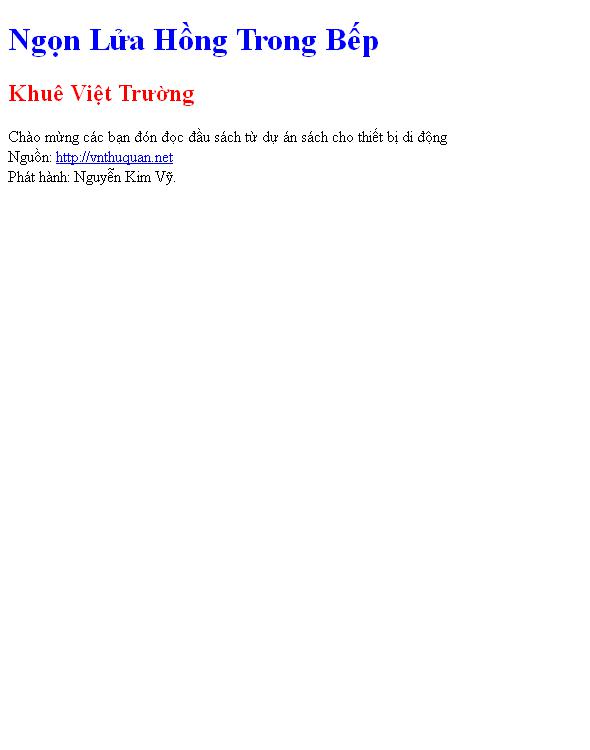 Ngọn Lửa Hồng Trong Bếp