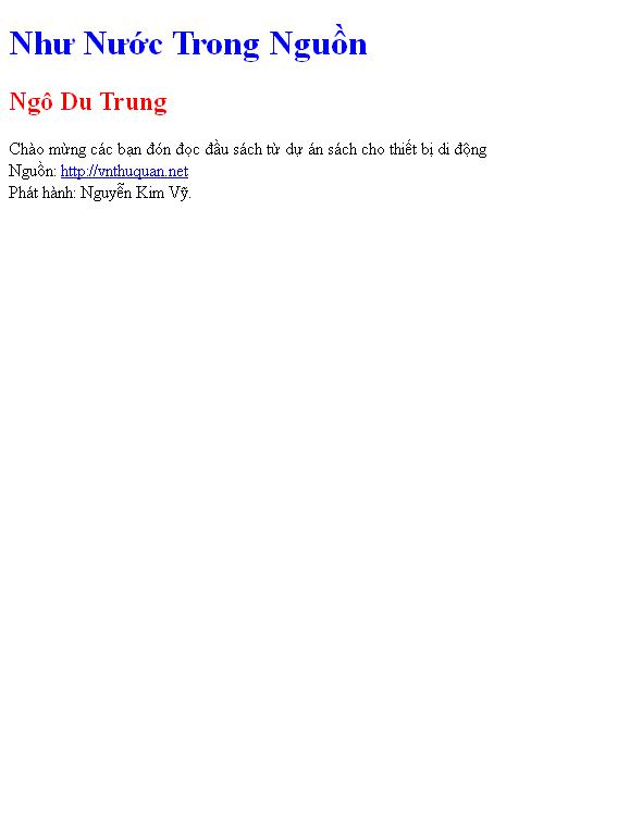 Như Nước Trong Nguồn