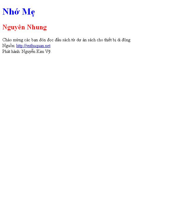 Nhớ Mẹ