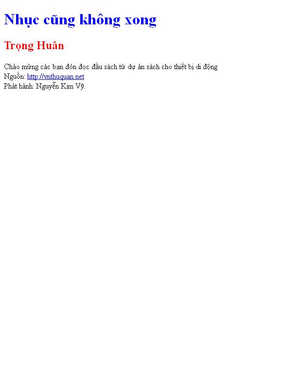 Nhục cũng không xong