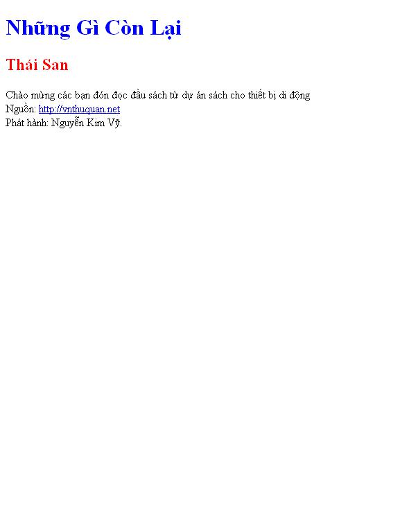 Những Gì Còn Lại
