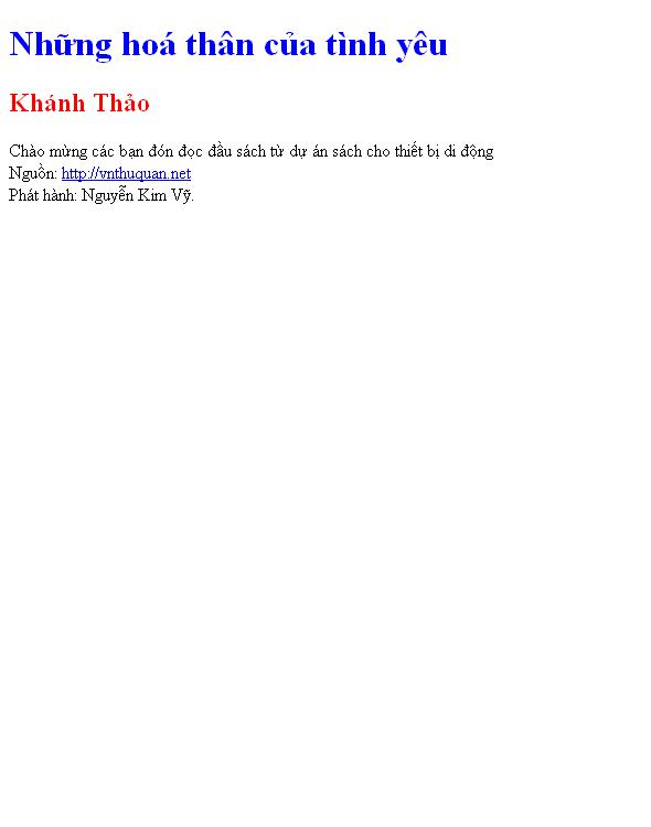Những hoá thân của tình yêu
