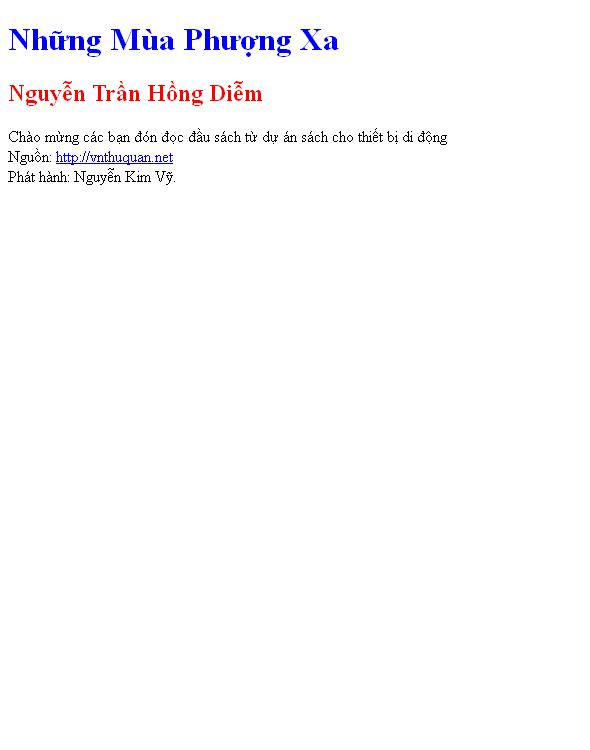 Những Mùa Phượng Xa