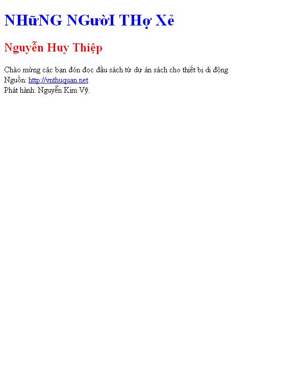 NHữNG NGườI THợ Xẻ