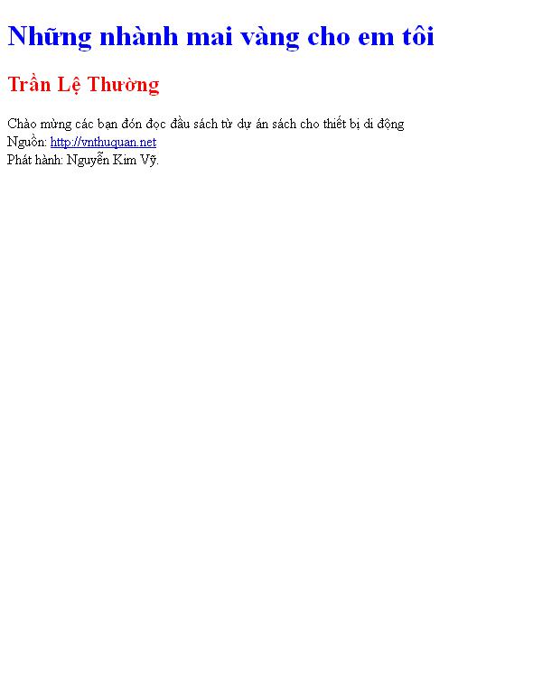 Những nhành mai vàng cho em tôi