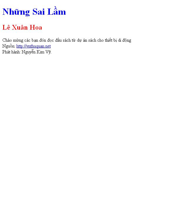 Những Sai Lầm