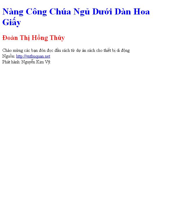 Nàng Công Chúa Ngủ Dưới Dàn Hoa Giấy