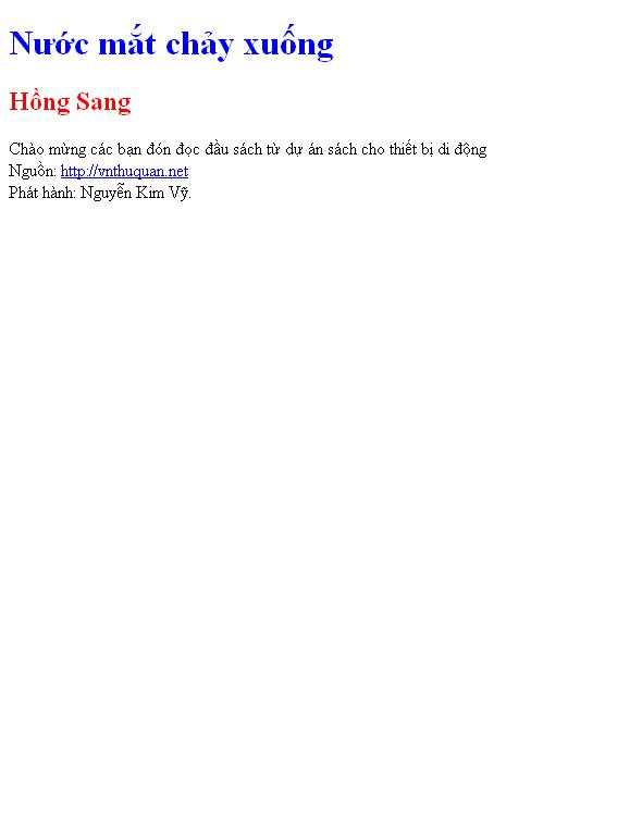 Nước mắt chảy xuống