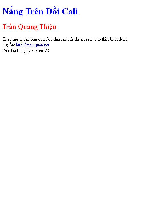 Nắng Trên Đồi Cali