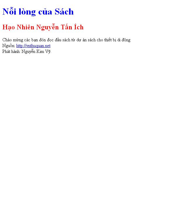 Nỗi lòng của Sách
