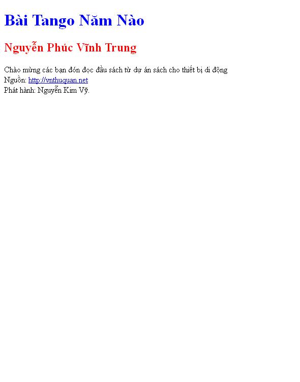 Bài Tango Năm Nào