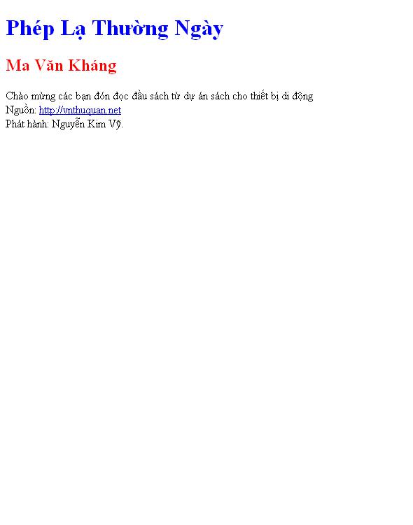 Phép Lạ Thường Ngày