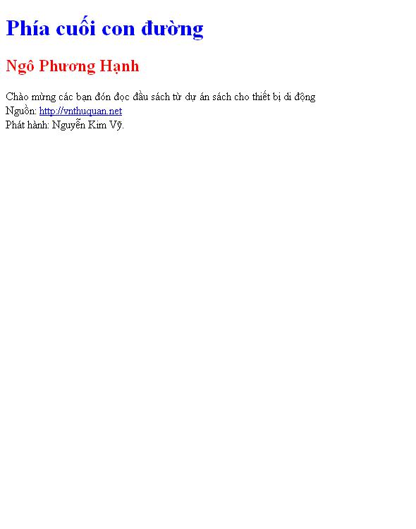 Phía cuối con đường