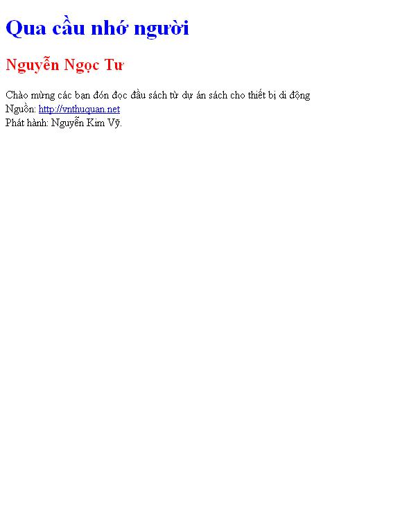 Qua cầu nhớ người