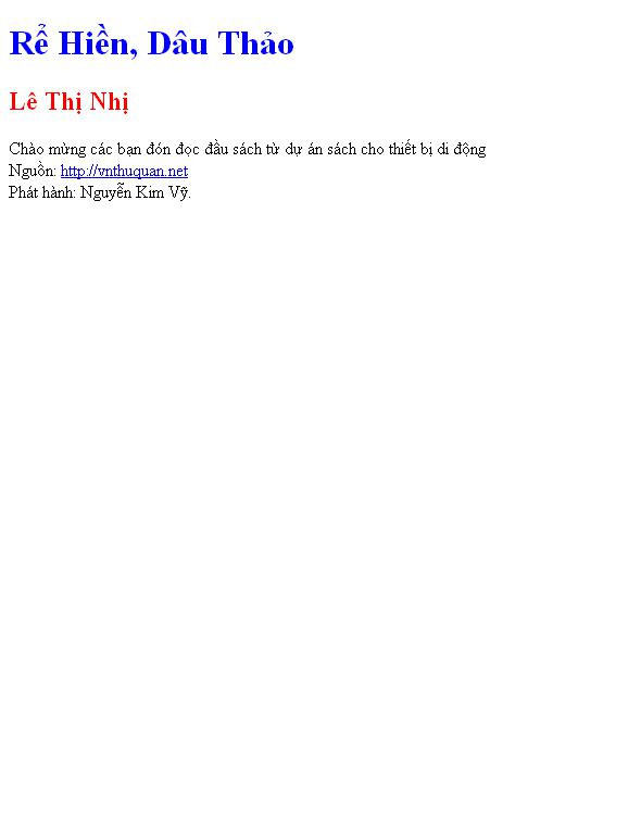Rể Hiền, Dâu Thảo