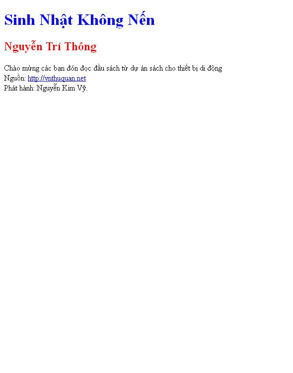 Sinh Nhật Không Nến
