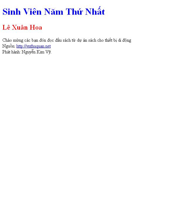 Sinh Viên Năm Thứ Nhất