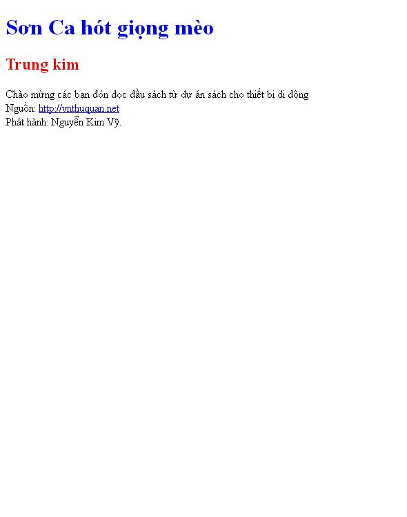 Sơn Ca hót giọng mèo