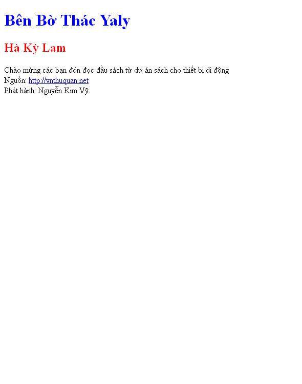 Bên Bờ Thác Yaly