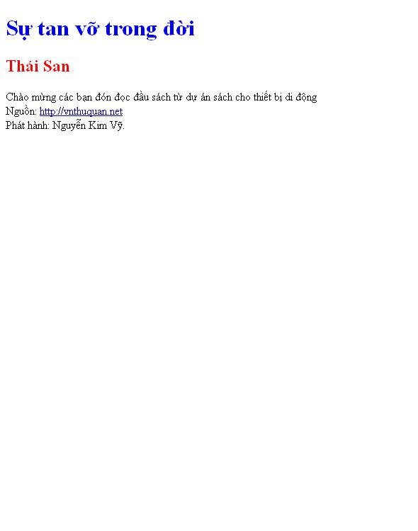 Sự tan vỡ trong đời