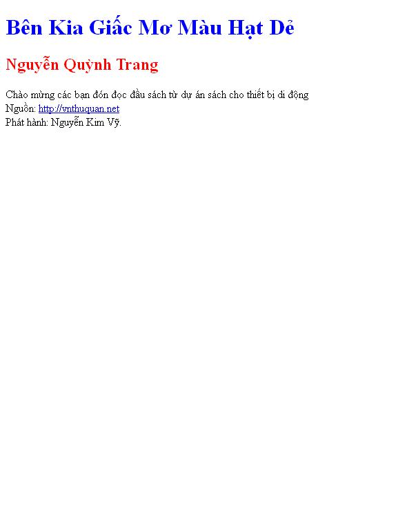 Bên Kia Giấc Mơ Màu Hạt Dẻ