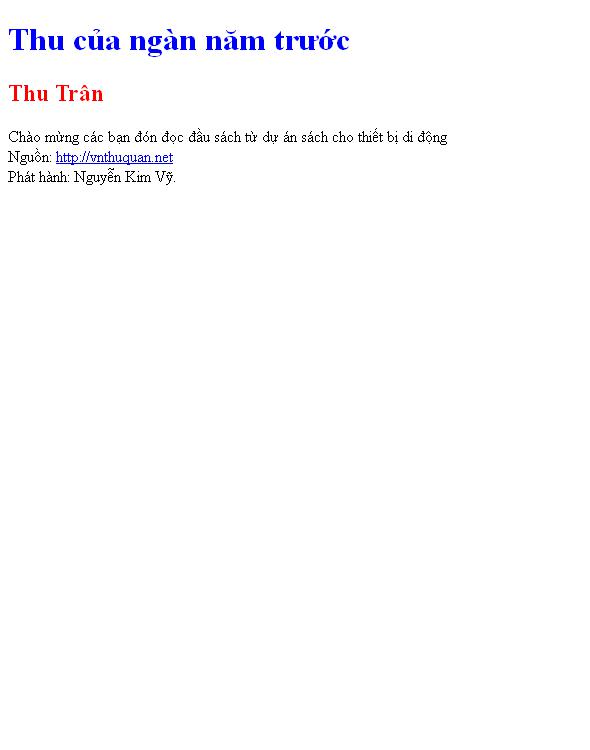 Thu của ngàn năm trước