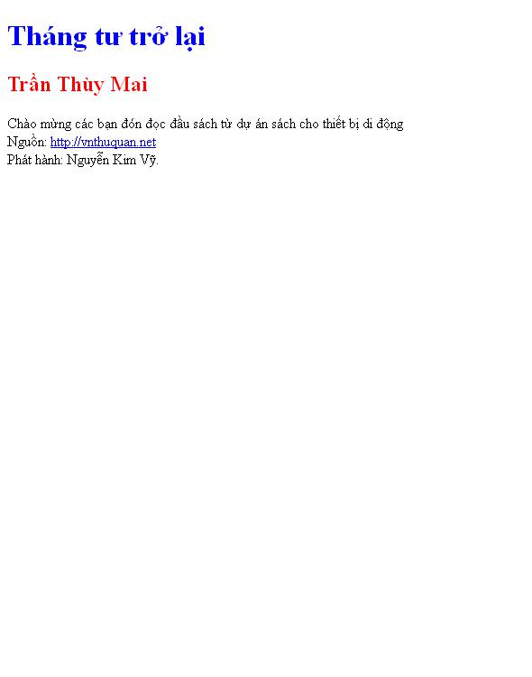 Tháng tư trở lại