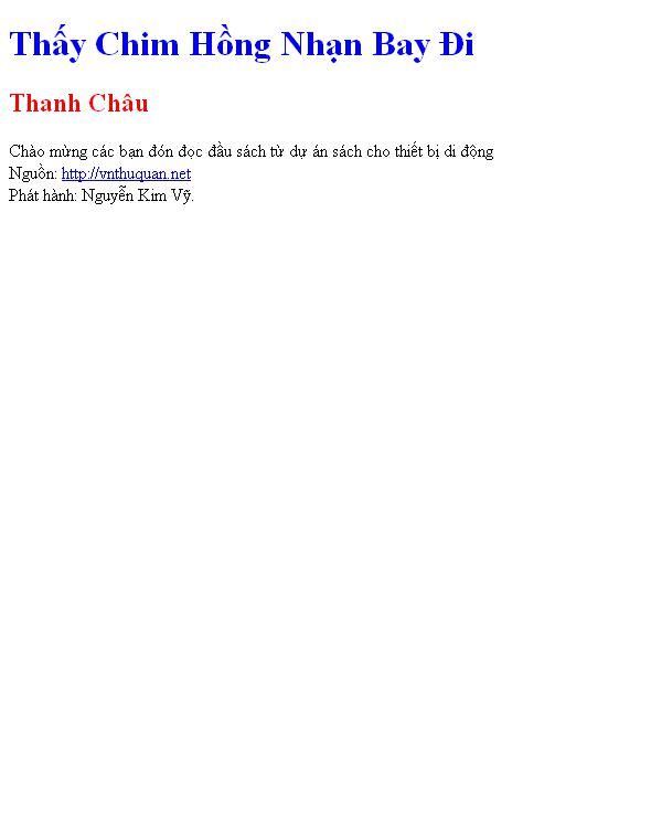 Thấy Chim Hồng Nhạn Bay Đi