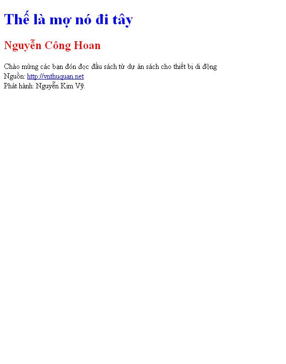 Thế là mợ nó đi tây
