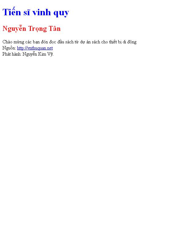Tiến sĩ vinh quy
