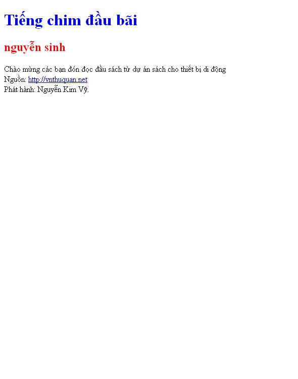 Tiếng chim đầu bãi