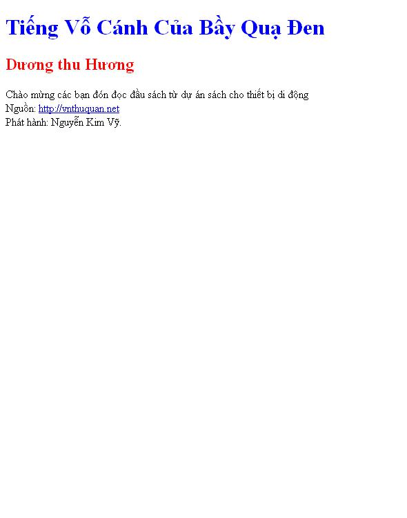 Tiếng Vỗ Cánh Của Bầy Quạ Đen