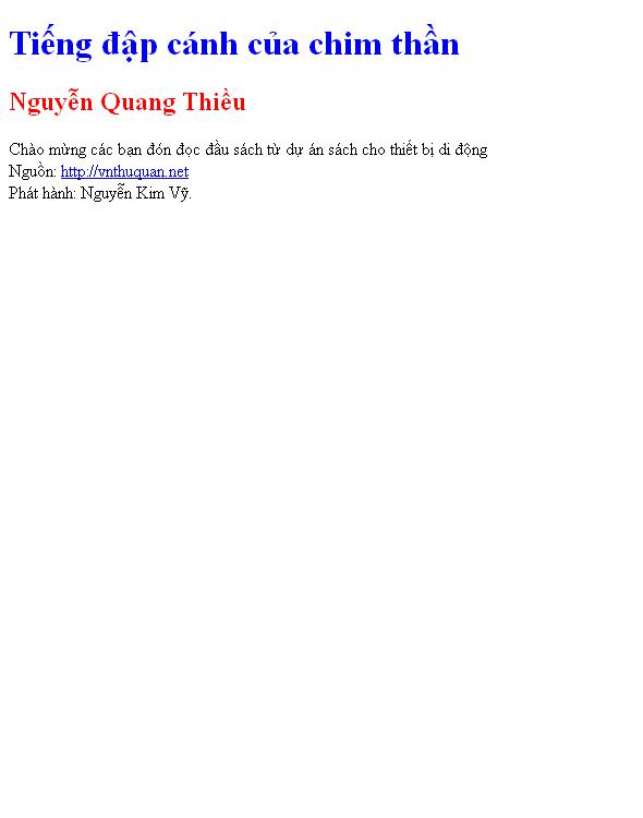 Tiếng đập cánh của chim thần
