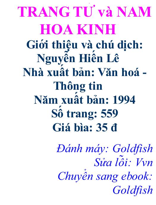 Trang Tu va Nam Hoa Kinh