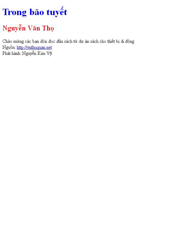 Trong bão tuyết