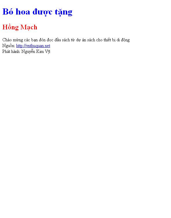 Bó hoa được tặng