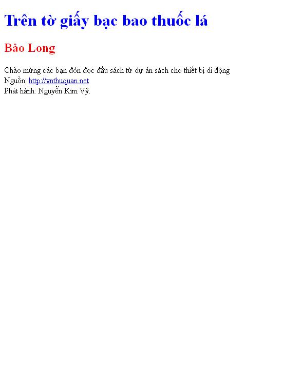Trên tờ giấy bạc bao thuốc lá