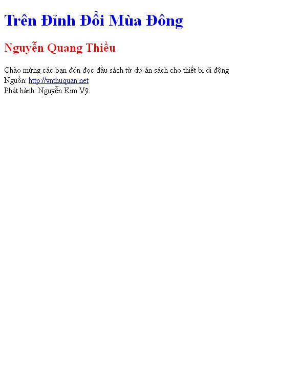 Trên Đỉnh Đổi Mùa Đông